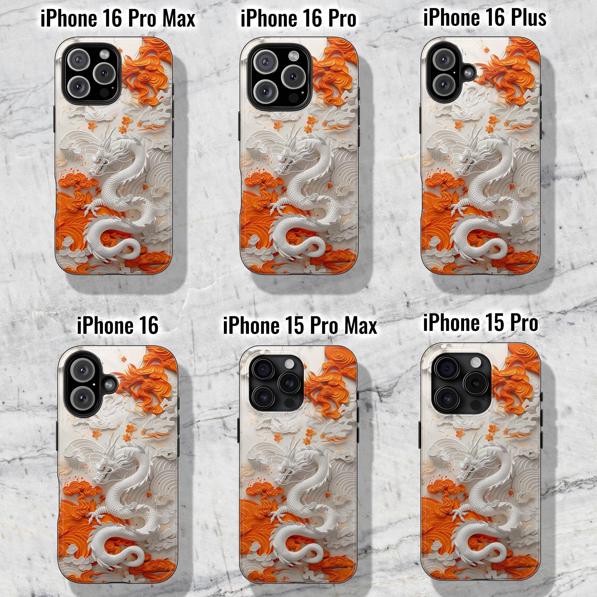 Intricate White Dragon Tough iPhone Case, Mythical Majesty, Fantasy ...