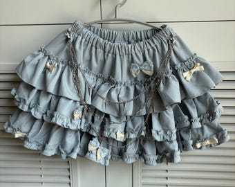 super cute handmade remake skirts mini skirts lace bow skirts chain skirt cute cake skirts lolita skirts for women girl party