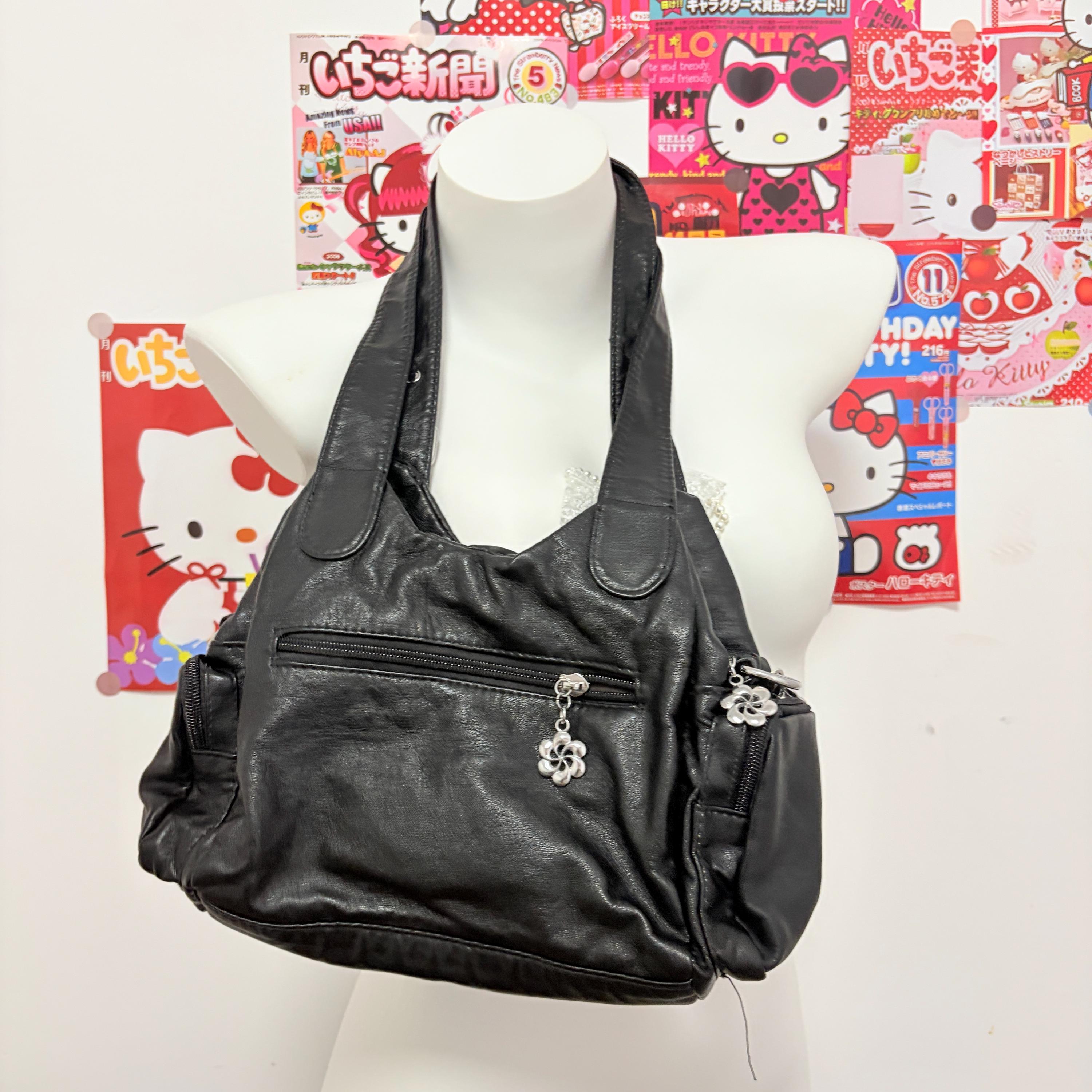 バッグ DIANA y2k leather gimmick shoulder bag Y2K Handmade Shoulder Bag Punk Leather Tote Bag Chain Rivet