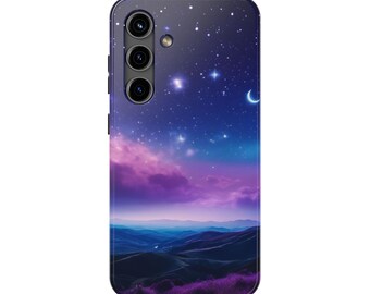 Capas de celular Galaxy Tough, Capas para celular Cosmic Universe, Design de espaço azul-roxo com céu noturno, Acessórios de proteção para celular, Celestial
