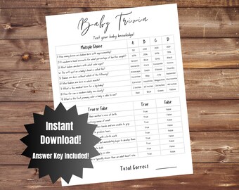 Baby Trivia Shower Game Baby Trivia Baby Shower Game Baby Shower Trivia Game Fun Baby Shower Trivia Game Baby Shower Trivia Game Printable