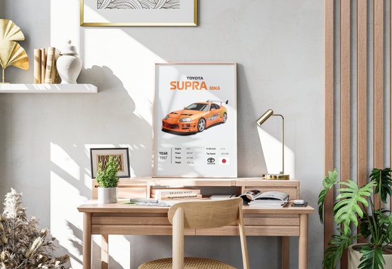 Toyota Supra MK4 Fast & Furious Car Poster: Japan Car Wall Art