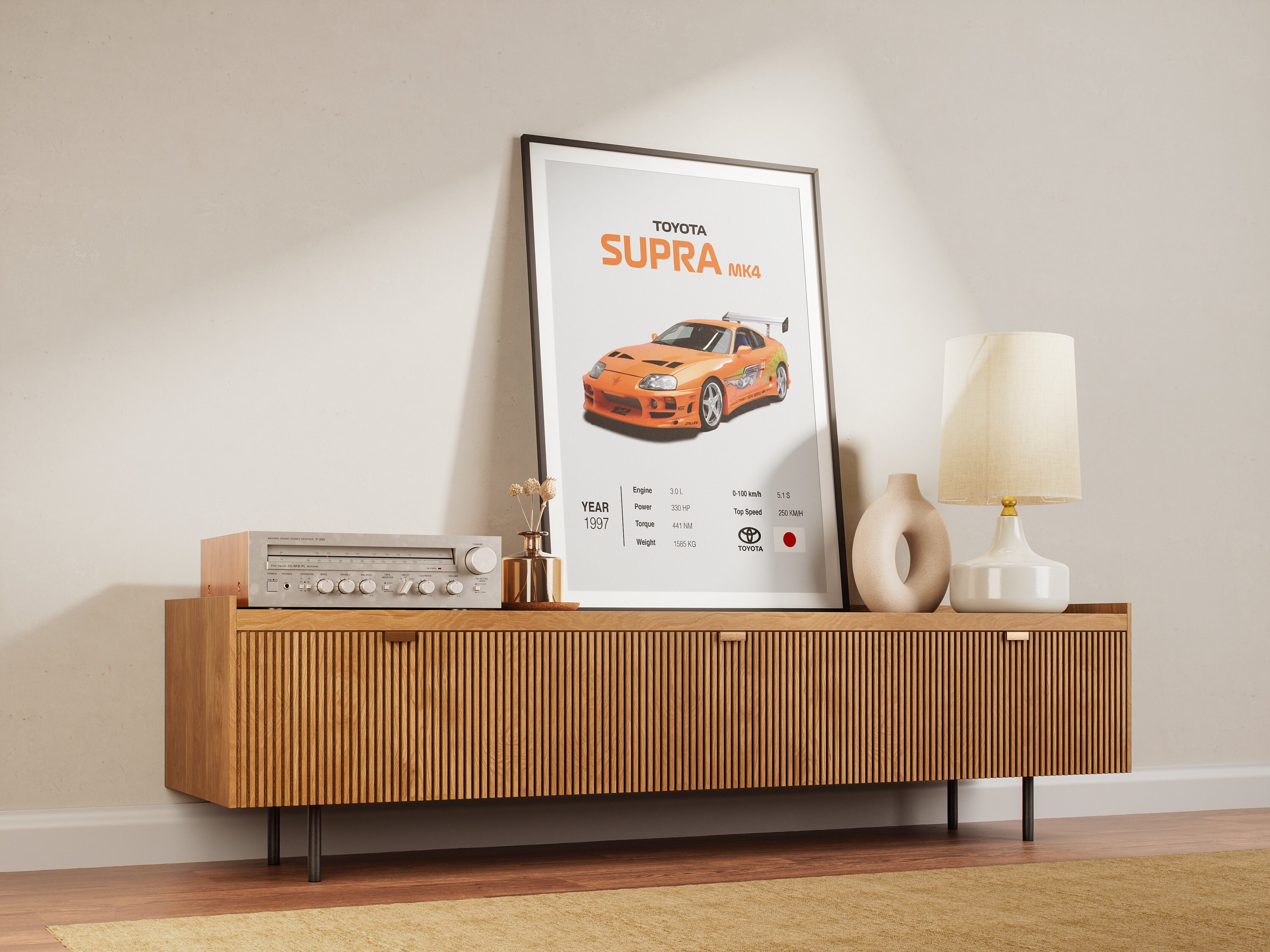 Toyota Supra MK4 Fast & Furious Car Poster: Japan Car Wall Art