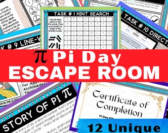 Pi Day Pirate Escape Room: Math Logic Puzzles (PDF Printable)