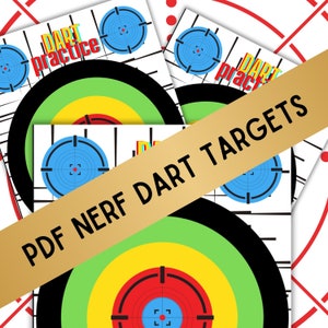 Ultimate Nerf Target PDF, for Suction &amp; Nerf Darts - 3 Sizes (8.5x11 ...