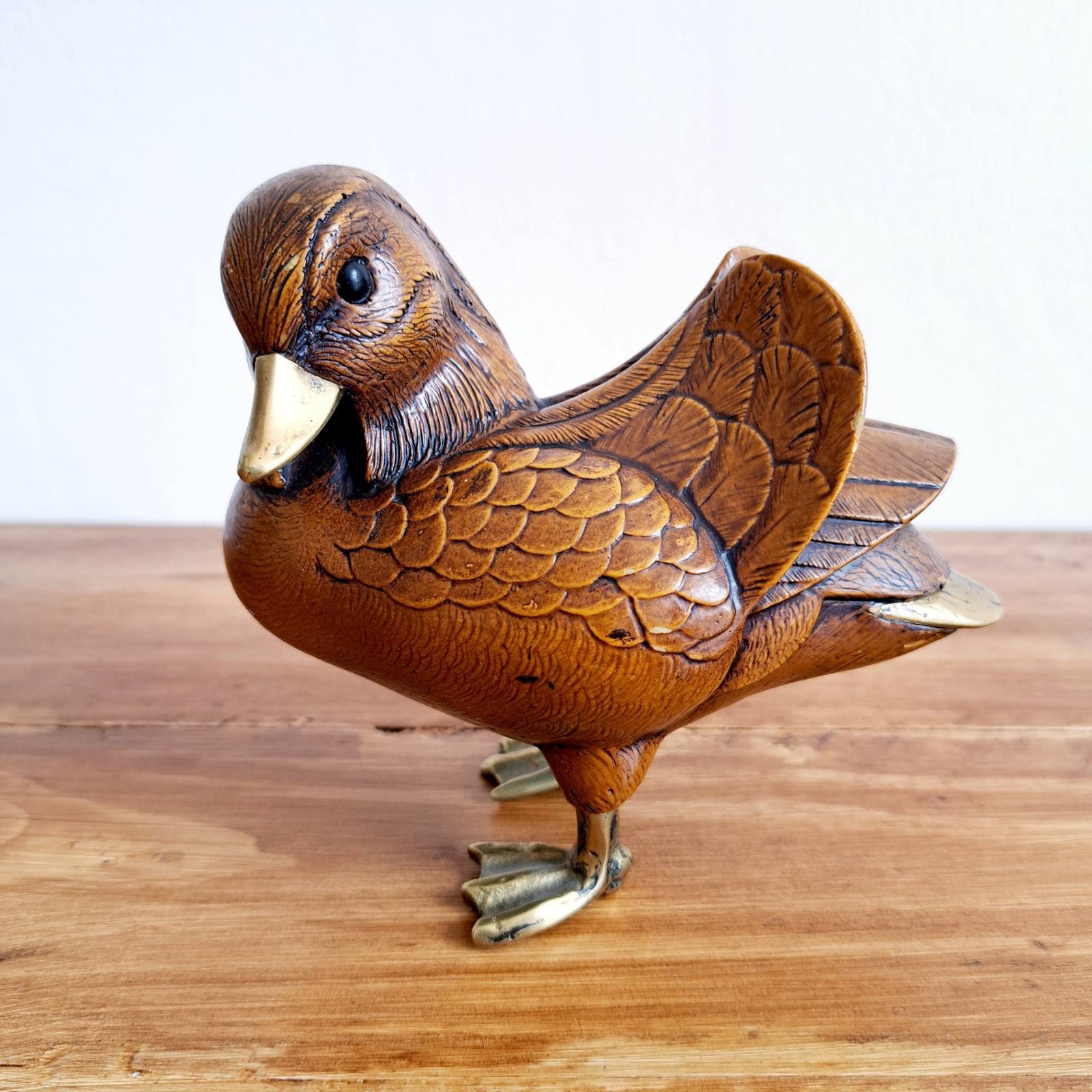 Vintage Duck Figurine Elli Malevolti / Handmade Italian Duck/ Hand