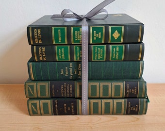 Groene hardcover boekenbundel Home Decor Lezen Minimalistische boekenplank Esthetisch echt boek Salontafel Franse boekenset