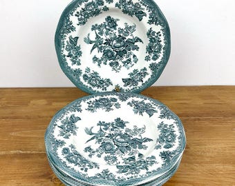 Wedgwood Asiatic Pheasants Set di 6 piatti verdi per pasta/zuppa, realizzati in Inghilterra