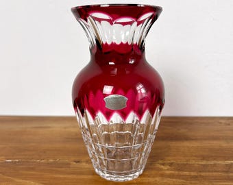 Val Saint Lambert ルビー色 大型クリスタル花瓶 Val Saint Lambert Clear – Turquoise Crystal Vase “conque” - Etsy