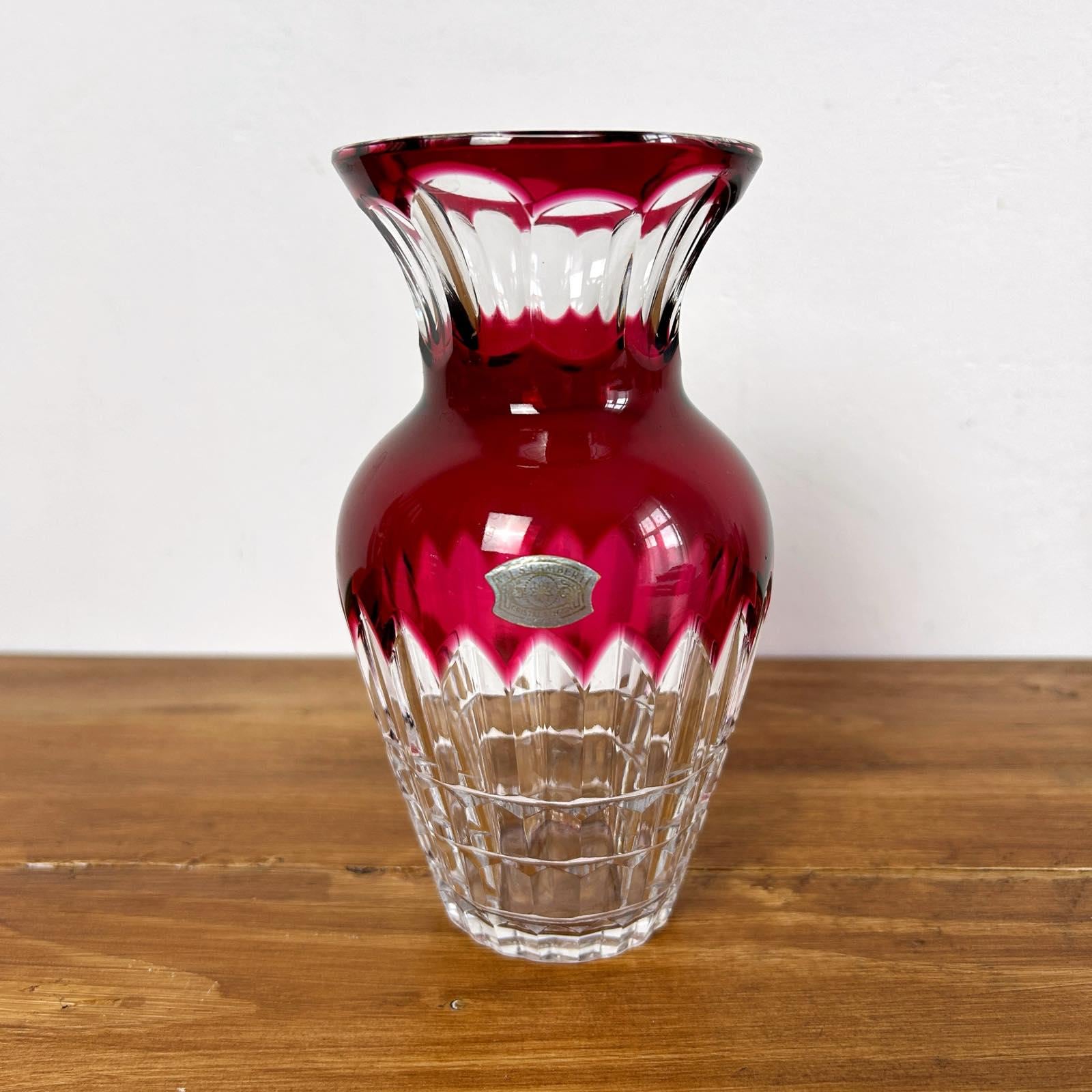 Val Saint Lambert Red Vase - Etsy