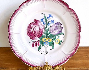 Antique Faience Plate Geo Martel Desvres Decor Strasbourg Collectible Plate France Signed CH