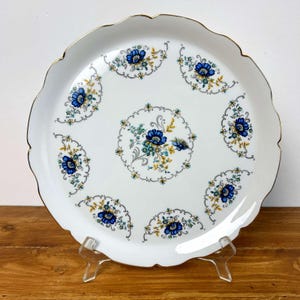 French Porcelain Tray Limoges/ Porcelain Serving Dish/ Centerpiece with Decorative Flowers/ Plate Limoges