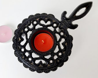 Vintage Cast Iron Trivet for Teapot/  Pot Stand Hot Plate/ Candle Warmer Teapot Tea&Coffee Cup/ Warmer Holder