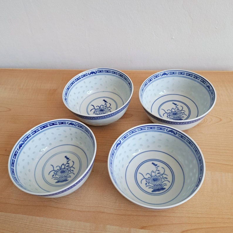 Vintage Chinese Rice Grain Jingdezhen Porcelain Bowl / Made in China / Vintage asian porcelain / Price for ONE Bowl zdjęcie 10