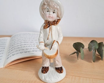 Vintage Porcelain Figurine of Drummer Boy/ Bavaria Ceramic Music Figurine/ Collectible Figurine 1970s