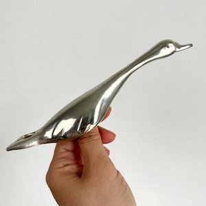 Vintage Duck Shape Bottle Opener Silver Metal/ Kitchen Decor/ Vintage Bar/ Pub Decor/ Collectible Opener