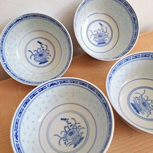 Vintage Chinese Rice Grain Jingdezhen Porcelain Bowl / Made in China / Vintage asian porcelain / Price for ONE Bowl zdjęcie 7