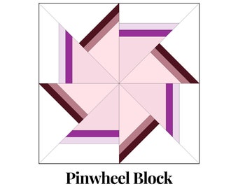 Pinwheel Quiltblok Foundation Paper Piecing Sjablonen Meerdere maten Patroon Modern Klassiek Quilt Schroot Naaien Patchworkblok PDF FPP