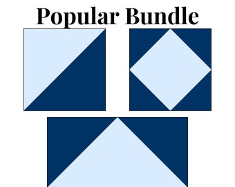 Half vierkant driehoek vliegende ganzen Diamant in vierkant Populaire quiltblokkenbundel Foundation Paper Piecing-sjablonen Vele maten Patroon PDF FPP
