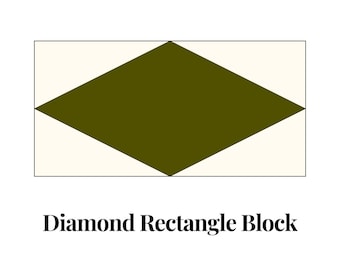 Diamant rechthoek foundation paper patchwork sjabloon meerdere maten patroon modern klassiek quilt schroot naaien patchworkblok pdf-fpp