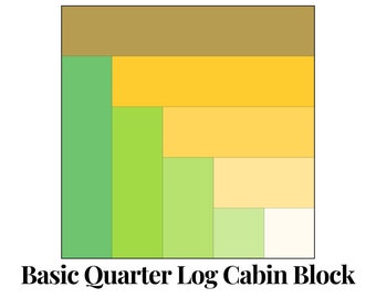 Basis blok blokhut fundering Paper Piecing Sjablonen Meerdere maten Patroon Modern Klassiek quilt schroot naaien patchworkblok PDF FPP