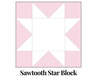 Sawtooth Star Foundation Paper Piecing Templates Multiple Sizes Pattern Modern Classic Quilt Scrap Busting Sewing Patchwork Block PDF FPP