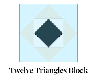 Twelve Triangles Foundation Paper Piecing Templates Multiple Sizes Pattern Modern Classic Quilt Scrap Busting Sewing Patchwork Block PDF FPP