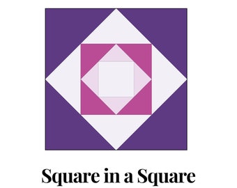 Vierkant op een vierkant Foundation Paper Piecing Sjablonen Meerdere formaten Patroon Modern Klassiek Quilt Schroot Naaien Patchworkblok PDF FPP