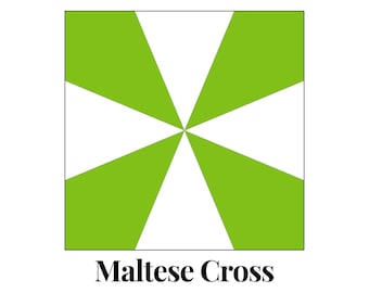 Maltese Cross Foundation Paper Piecing Templates Multiple Sizes Pattern Modern Classic Quilt Scrap Busting Sewing Patchwork Block PDF FPP