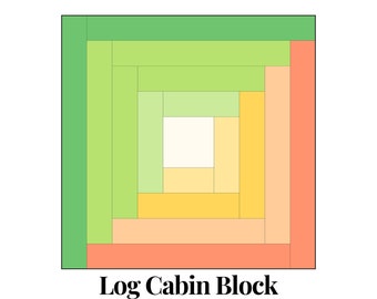 Log Cabin Foundation Paper Piecing Templates Multiple Sizes Pattern Modern Classic Quilt Scrap Busting Sewing Patchwork Block PDF FPP