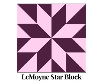 LeMoyne Star Foundation Paper Piecing Sjablonen Meerdere maten Patroon Modern Klassiek Quilt Scrapbusting Naaien patchworkblok PDF FPP