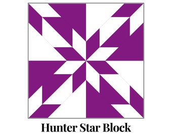 Hunter Star Foundation Paper Piecing Templates Multiple Sizes Pattern Modern Classic Quilt Scrap Busting Sewing Patchwork Block PDF FPP