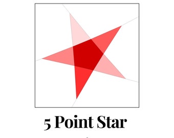 5 Point Star Foundation Paper Piecing Templates Multiple Sizes Pattern Modern Classic Quilt Scrap Busting Sewing Patchwork Block PDF FPP