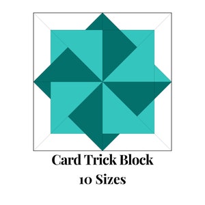 Card Trick Foundation Paper Piecing Templates Multiple Sizes Pattern Modern Classic Quilt Scrap Busting Sewing Patchwork Block PDF FPP