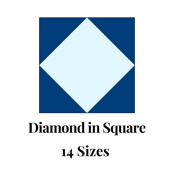 Diamond in Square Foundation Paper Piecing Templates Multiple Sizes Pattern Modern Classic Quilt Scrap Busting Sewing Patchwork Block PDF PP