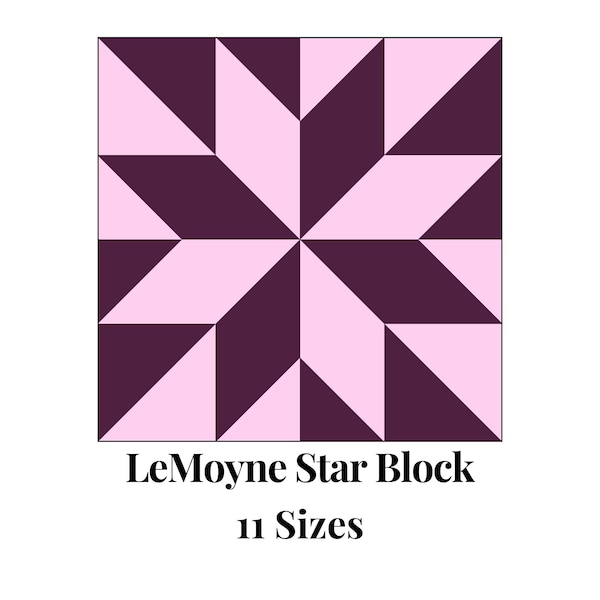 8-Point Liberty Star, LeMoyne, Foundation Paper Piece Pattern, FPP, PDF Download Quilt Block Multiple Sizes Classic Quilt Scrappy Patchwork