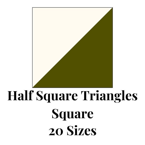 Foundation Paper Piecing Half Square Triangle Templates Multiple Sizes Pattern Modern Classic Quilt Scrap Busting Sewing Patchwork Block PDF