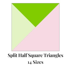 Split Half Square Triangles Foundation Paper Piecing Templates Multiple Sizes Pattern Modern Classic Quilt Sewing Patchwork Block PDF FPP