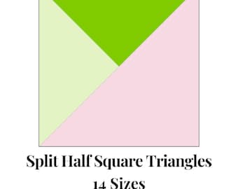 Split Half Square Triangles Foundation Paper Piecing Templates Multiple Sizes Pattern Modern Classic Quilt Sewing Patchwork Block PDF FPP