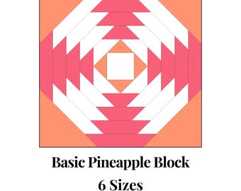 Basis Ananas Foundation Paper Piecing Sjablonen Meerdere maten Patroon Modern Klassiek Quilt Scrap Busting Naaien Patchworkblok PDF FPP