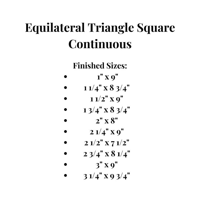 Szablon do patchworku z papieru w kształcie trójkąta ciągłego, wzór w wielu rozmiarach, nowoczesny klasyczny blok do szycia patchworku w formacie PDF FPP zdjęcie 10