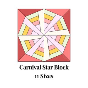 Karneval Stern-stiftung Papier-Vorlagen Mehrere Größen Muster Modern Classic Quilt Scrap Busting Nähen Patchwork Block PDF FPP