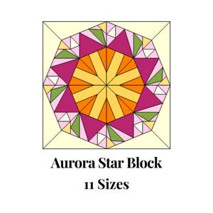Aurora Star Foundation Papierschablonen Mehrere Größen Muster Modern Classic Quilt Scrap Busting Nähen Patchwork Block PDF FPP