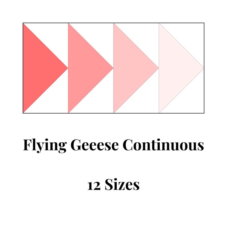 Szablon do patchworku z papieru w kształcie trójkąta ciągłego, wzór w wielu rozmiarach, nowoczesny klasyczny blok do szycia patchworku w formacie PDF FPP zdjęcie 5