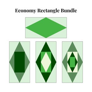 Ökonomie Rechteck Bündel Foundation Papier Stückvorlagen Mehrere Größen Muster Modern Classic Quilt Schrott Nähen Patchwork Block PDF FPP