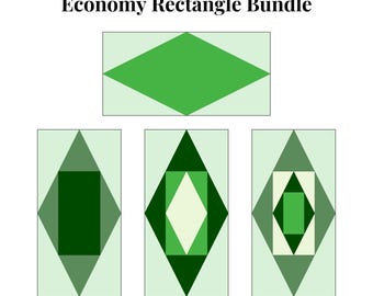 Economy rechthoek bundel foundation paper piecing sjablonen meerdere maten patroon modern klassiek quilt schroot naaien patchworkblok pdf-fpp