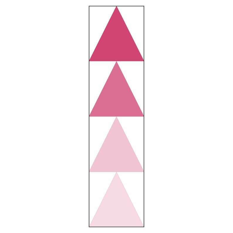 Szablon do patchworku z papieru w kształcie trójkąta ciągłego, wzór w wielu rozmiarach, nowoczesny klasyczny blok do szycia patchworku w formacie PDF FPP zdjęcie 9