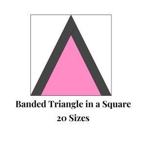 Banded Triangle in a Square Foundation Paper Piecing Templates Multiple Sizes Pattern Modern Classic Quilt Sewing Patchwork Block PDF FPP