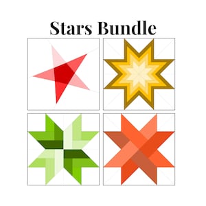 Star Bundle Foundation Paper Piecing Templates Multiple Sizes Pattern Modern Classic Quilt Scrap Busting Sewing Patchwork Block PDF FPP