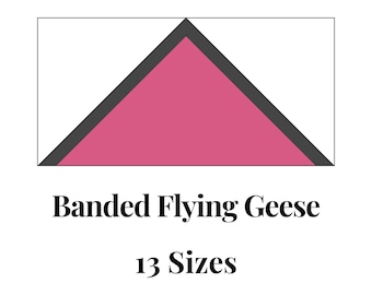 Banded Flying Geese Foundation Paper Piecing Templates Multiple Sizes Pattern Modern Classic Quilt Scrap Sewing Patchwork Block PDF FPP